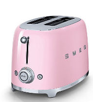 Pinker Retro Toaster von Smeg - Vorderansicht