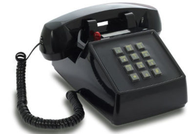 Retro-Telefon aus den 1970er Jahren mit Metallklingel